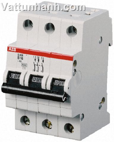 Safety devices, installation, Line protective switches, MCB, type B, 3-pole, 6A, DIN rail assembly