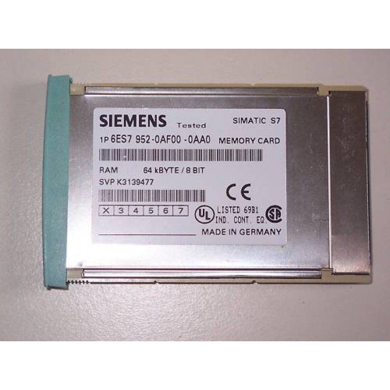 SIMATIC S7, RAM MEMORY CARD FOR S7-400, LONG VERSION, 64 KBYTES - 6ES7952-0AF00-0AA0