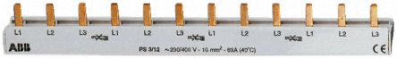Busbars, 3 pole, 1m