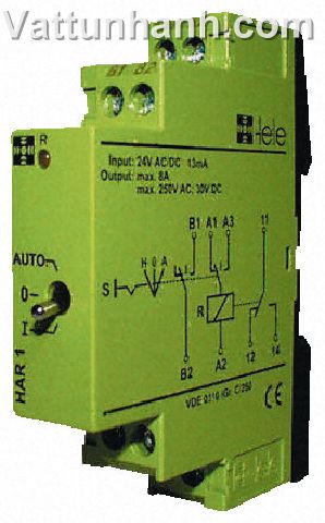 Relay,coupling,24Vac/dc,manual control,check back function