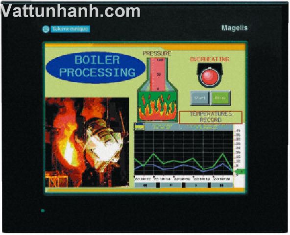 PLC,HMI,5.7in QVGA,4096 level colour,analogue touchpad,2 serial port,expandable 16MB onboard memory