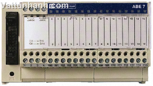 PLC, connection unit, 16 digital I/O, common, LED channel indicators, 24Vdc, screw terminals