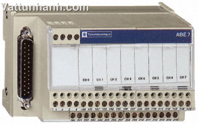 PLC, interface, analogue input, current, voltage, PT100, 0.25A, 24Vdc, telefast 2, 8 channel, ABE7CP