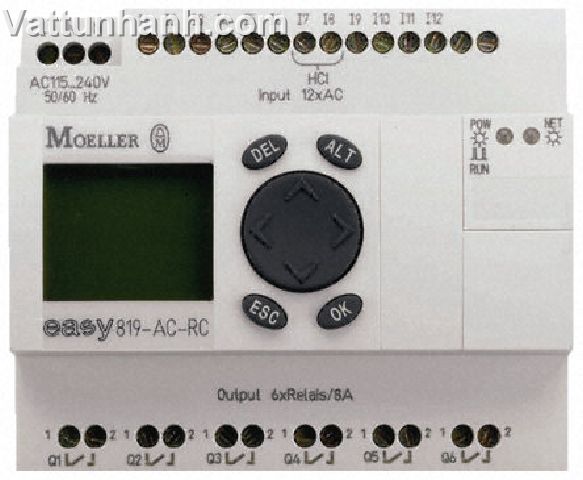 PLC, logic control module, 12 digital, 4 Analogue I/P, 8 transistor, 1 Analogue O/P, LCD display, ke