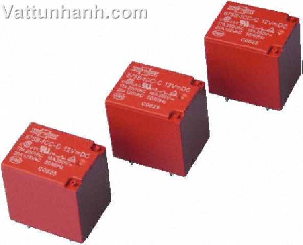 Relay, PCB, miniature, sugar cube, SPNO, 16/12A, sealed, 5Vdc